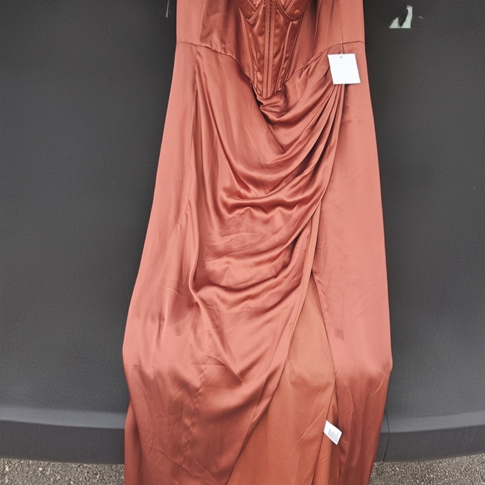 Chic Strapless Rust Dress